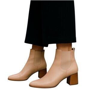 Kahmune London Mila Leather Bootie in Pink Beige size US 9 (EU 39) NWOB